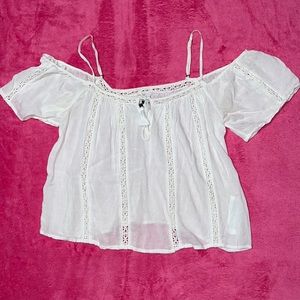 White Off-the-Shoulder Blouse